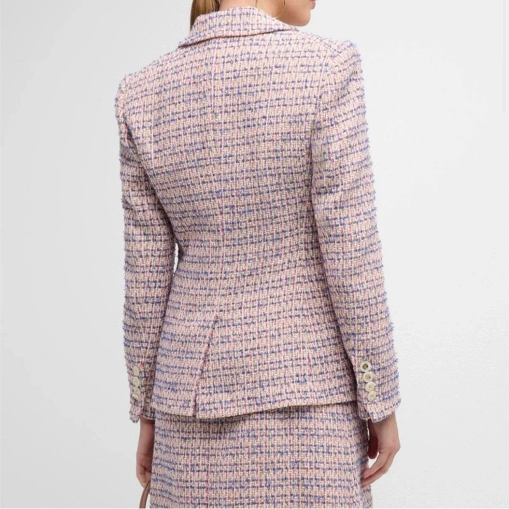 VERONICA BEARD Taja Tweed Pink Dickey Jacket Blazer 4 New with tags - Picture 5 of 10